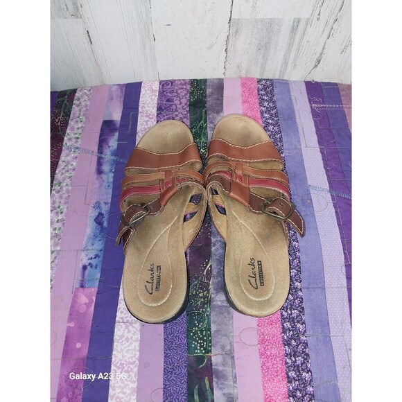Clarks Collection Sandals Women's Size 7M Leather Multicolor Straps - Picture 9 of 10